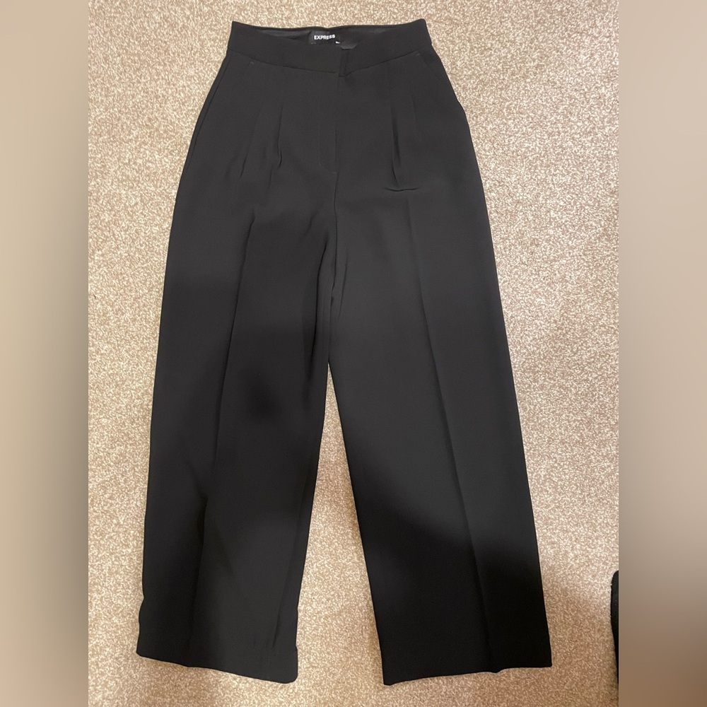 Express Black High Rise Wide Leg Trousers
